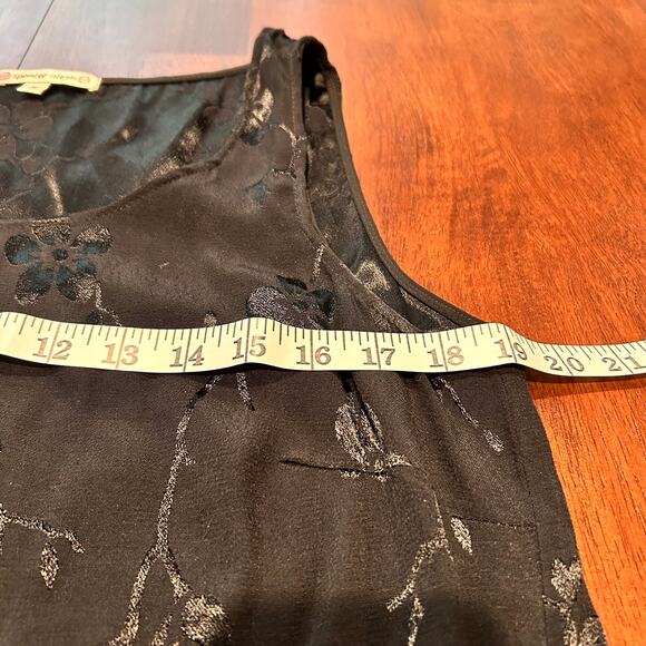 Spencer Alexis Black Floral Burnout Sleeveless Tank Top Women's Medium - Picture 5 of 7